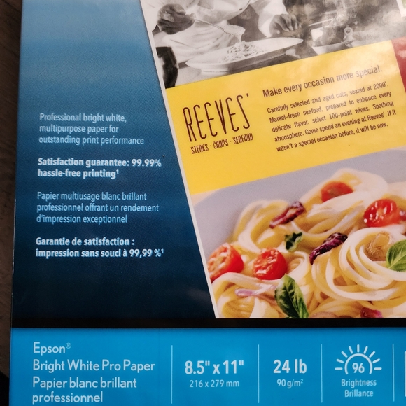 24lb. 8.5" x 11" Bright White Pro Paper - Picture 4 of 4